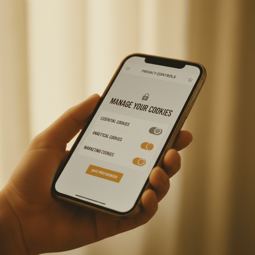 Gestión de cookies en configuración de navegador móvil