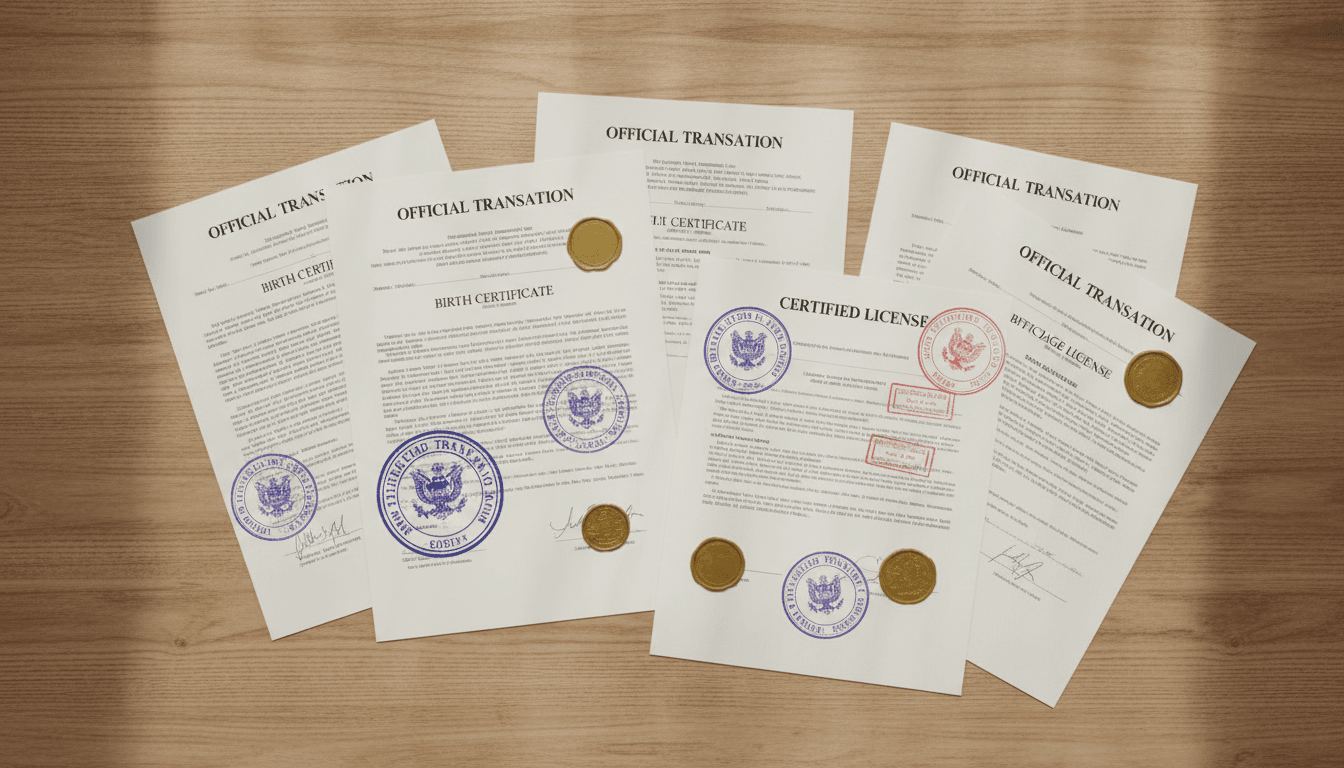 Documentos complementarios y traducciones certificadas