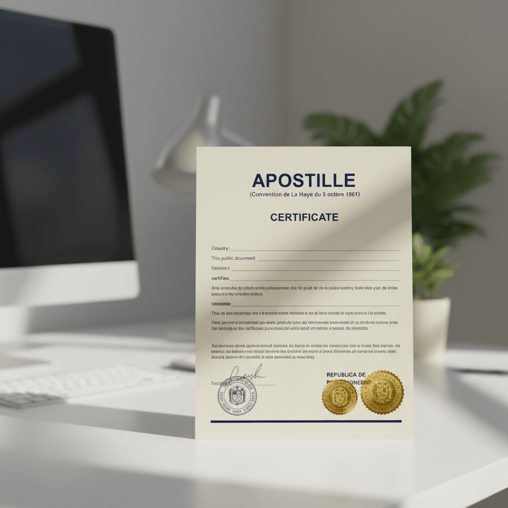 Documento con apostilla de la Haya certificada