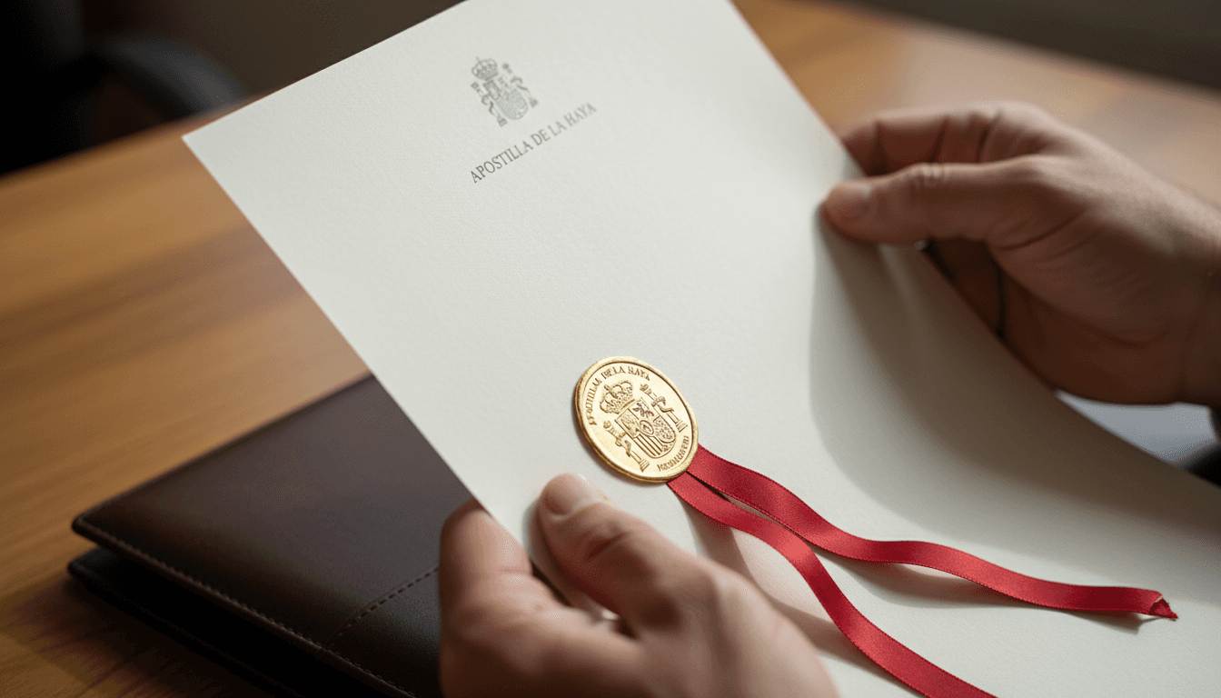 Documento con apostilla oficial de España