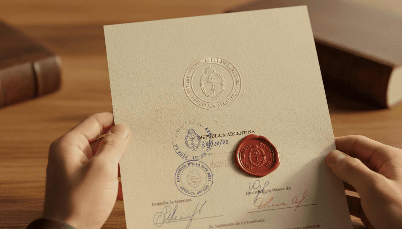 Documento legalizado con sello oficial de apostilla visible