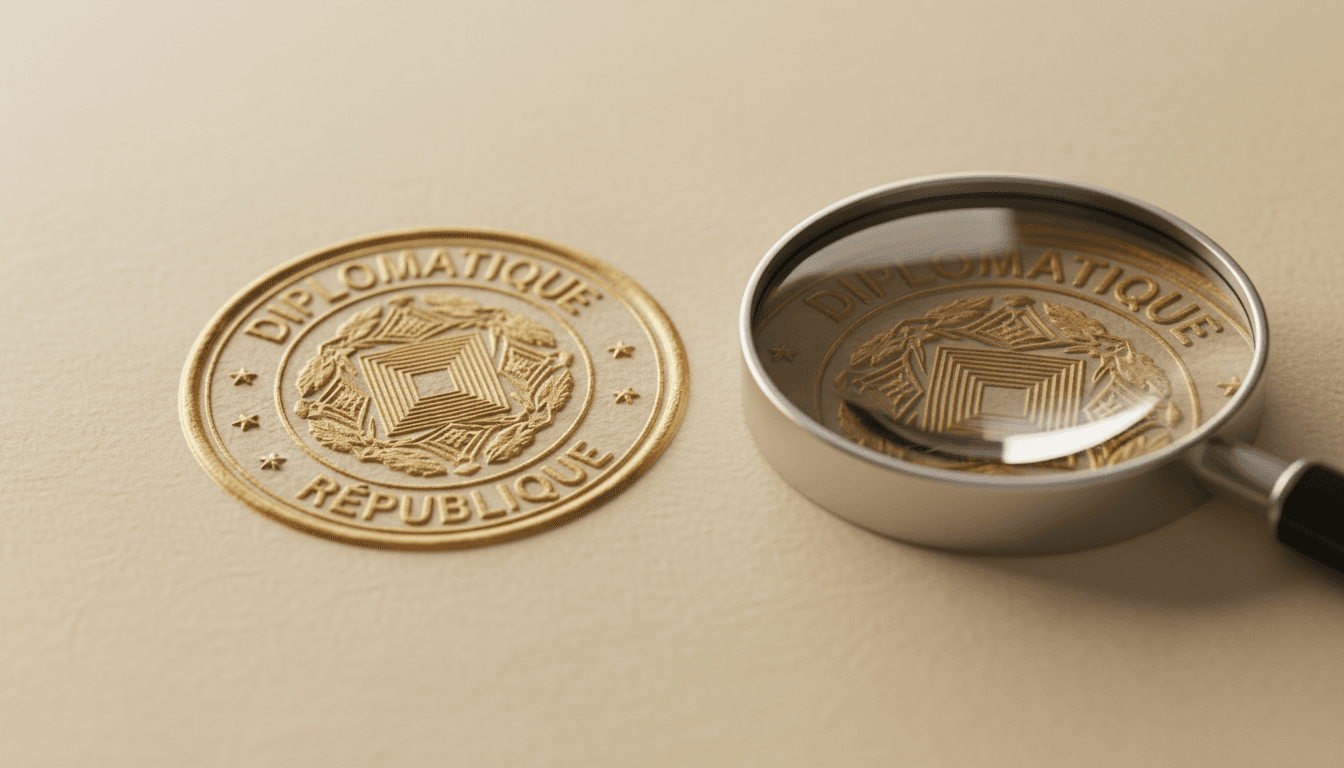 Detalle de sello consular oficial